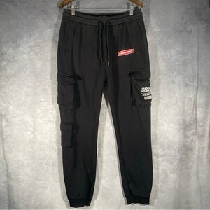 Zoo York Cargo Jogging Pants Sweatpants Black M Skater Streetwear Pockets